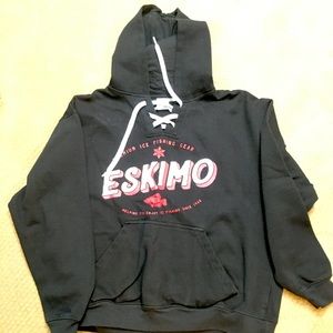 Eskimo ice fishing men’s polar hockey hoodie size XL